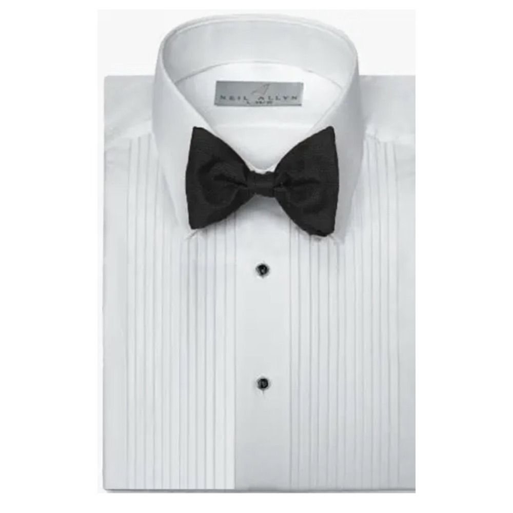 Neil Allyn Mens White Pleated Tuxedo Shirt Wing Collar 2XL 32/33 901-070